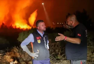 Buca tüm gece alevlerle mücadele etti