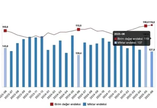 İhracat birim değer endeksi yüzde 2,7 arttı